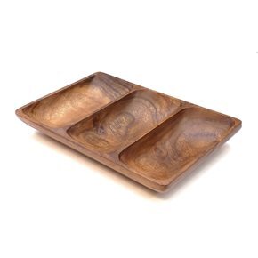 COPETINERO RECT. 3 DIVISIONES MADERA 30X20X4CM