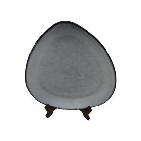 PLATO DE POSTRE D22CM TRIANGULAR GRIS