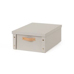 CAJA ORGANIZADOR C/ASA 26.5X31.5X14.5CM TELA CREMA