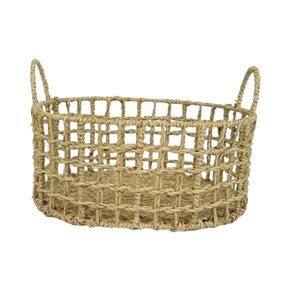 CESTO OVAL C/ASAS 31x25xH14/20CM SEAGRASS NATURAL