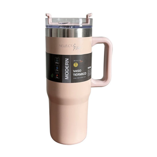 MUG TERMICO MODERN ACERO INOX 900ML ROSA SELECTA