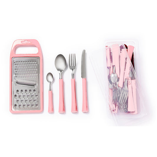 SET 24PZAS + RALLADOR MANGO CARMIN INOVA DI SOLLE