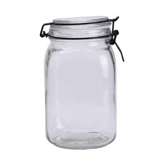 RECIPIENTE VIDRIO HERM D11CM/1.5L TAPA BROCHE NEGRO