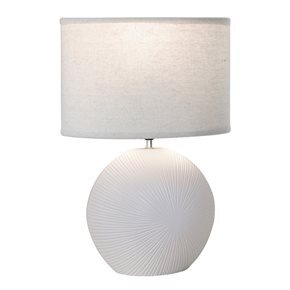 LAMPARA DE MESA CERAMICA 37x19x54CM LINEAS BLANCO