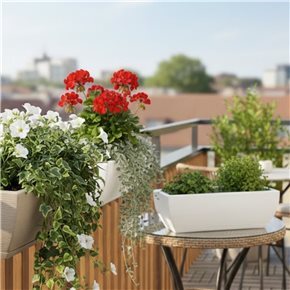 MACETA 48X16CM AMSTERDA GRAPHITO EFECTO PIEDRA BEIGE