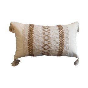 ALMOHADON CON TEJIDO 50x30CM BLANCO/NATURAL