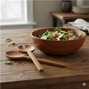 CUBIERTOS DE ENSALADA MADERA