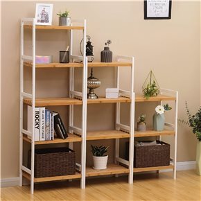 ESTANTERIA 5 TABLAS 45X32X142 CM BAMBOO CON BLANCO