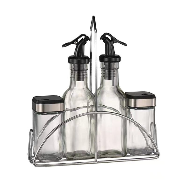 SET ESPECIEROS DE VIDRIO CON SOPORTE METAL, 4 PIEZAS