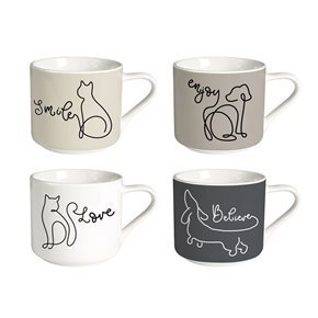 MUG BAJO 350ML SILUETA ANIMALES
