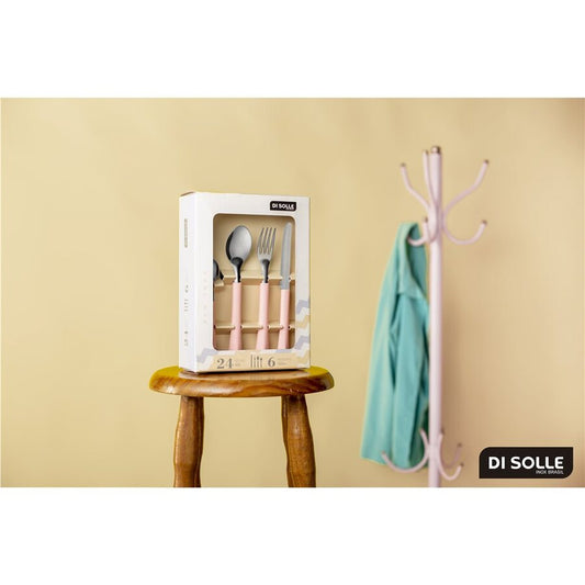 SET 24PZAS AC.INOX. MANGO BLANCO INOVA DI SOLLE