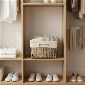 CESTO FORRADO C/TELA SEAGRASS 35x35xH26CM NATURAL