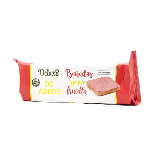 Galletas de arroz bañadas sabor frutilla - Deluxe