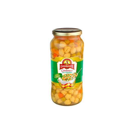 Garbanzos con vegetales en conservas - Emigrante