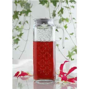 JARRA VIDRIO 1200CC C/TAPA BLANCA BLOOM LAV