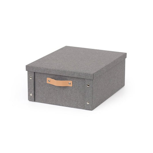 CAJA ORGANIZADOR C/ASA 33X40X17CM EXT TELA GRIS