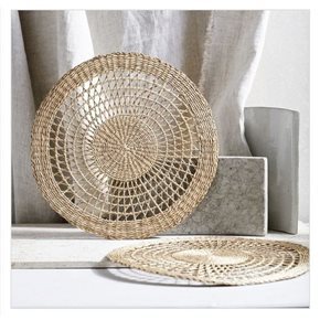 INDIVIDUAL D36CMS SEAGRASS DISEÑO CIRCULOS NAT.