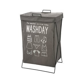 CESTO P/ROPA ARTICULADO 40X28X54CM TELA GRIS