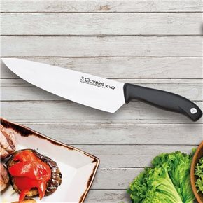 CUCHILLO CHEF 20CM CAJA PVC EVO 3 CLAVELES