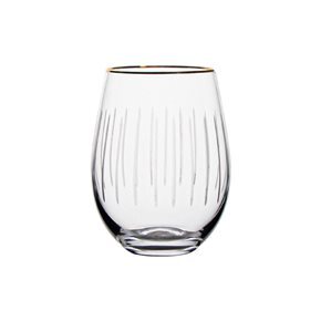 SET 4 VASO VIDRIO D6.5x11.5CM CON DISEÑO