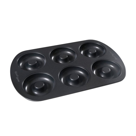 MOLDE MINI DONAS X6 32X21X2.3CM,0.5MM NEGRO