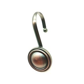 SET 12 GANCHOS PARA CORTINA ACERO INOX. BOTON