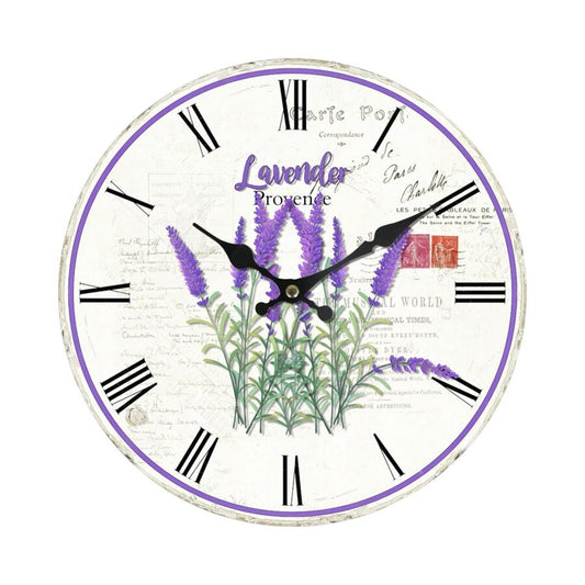 RELOJ DE PARED MDF D28.8X3.5CM LAVANDER PROVENCE
