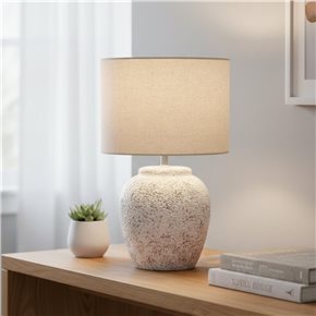 LAMPARA DE MESA CERAMICA D28x45CM GRIS