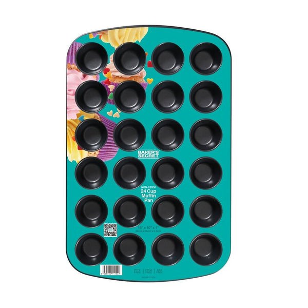 MOLDE MINI MUFFIN X24 240.3X25.8X2.5CM,0.5MM NEGRO