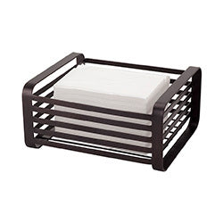 SERVILLETERO DE ACERO NEGRO. 17X20X9.5CM