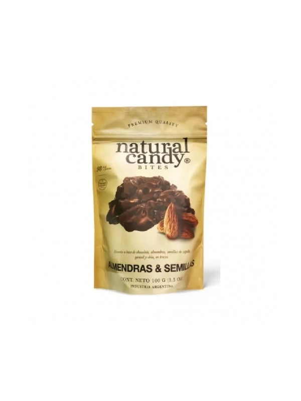 Almendras y semillas con chocolate negro - Natural Candy
