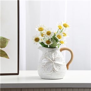 FLORERO DE FLOR CERAM 13x10.5x11CM BLANCO