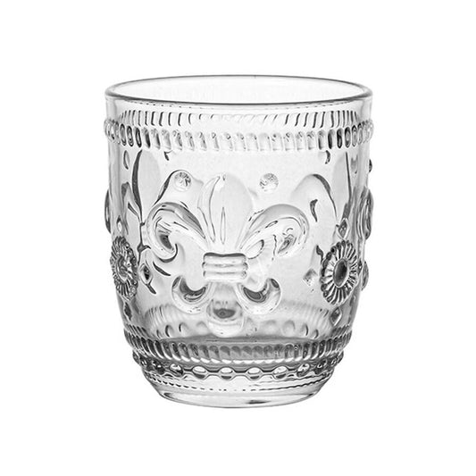VASO VIDRIO LABRADO 350ML INCOLORO FLOR DE LIS