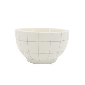 BOWL CERAMICA D14CM QUADRA BLANCO/GRIS