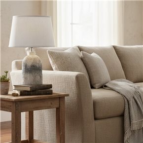 LAMPARA DE MESA CERAMICA D25x37CM CEMENTO GRIS