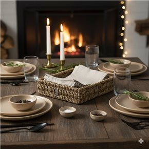 SERVILLERTERO RECT. 18x18xH5CMS FIBRA NATURAL