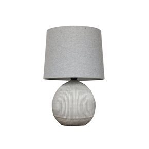 LAMPARA DE MESA CERAMICA D34x51CM LINEAS GRIS