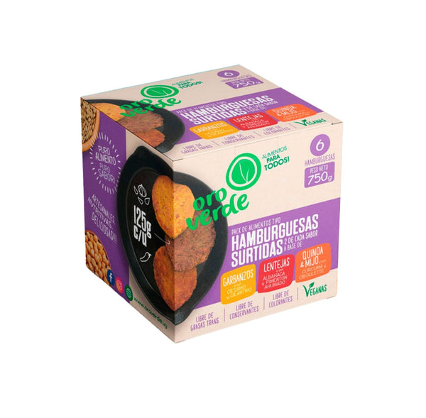 Hamburguesas veganas surtidas x6 paq. violeta  - Oro verde