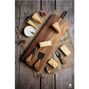TABLA P/QUESO 4PCS 53x16x1.5CM MADERA ACACIA