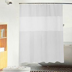CORTINA DE BAÑO 180X200CM DISEÑO PIEDRAS BLANC