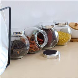 SET X3 PZAS RECIPIENTES 1500ML TAPA METAL