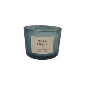 VELA EN FRASCO VIDRIO D10x8CM CELESTE COTTON